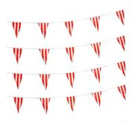 10m Circus Carnival Bunting Banner, Carnival Circus Party Decorations Supplies, Red and White Pennant Banner Triangle Bunting Flag (20 * 30cm 20 flags 10M)