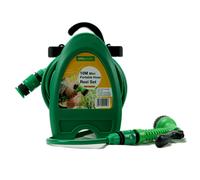 Gr8 Garden Hose Reel Watering Spray Gun Compact Portable Water Sprayer Pipe Reel with 10M 32 Feet Hose Fittings Set
