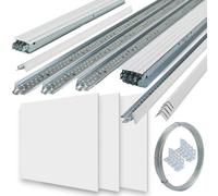 10M² Complete Suspended Ceiling Grid System With Easyclean & Wipeable Ceiling Tiles Quick Delivery