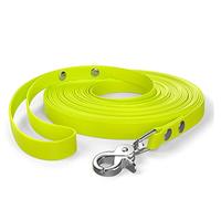 10m drag leash, dog leash, hand loop, neon yellow, very sturdy, dirt and water repellent