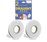 10M Draught Excluder Foam Tape - Self-Adhesive Weather Stripping for Doors & Windows | White Insulation Seal (9mm x 5mm, 2x5M Rolls)