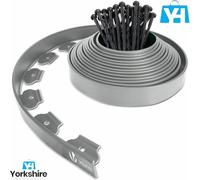 10M EDGE SYSTEM BORDER GREY - Flexible, Weather-Resistant PVC Garden Edging for Lawn & Flower Beds, Includes 30 Spikes