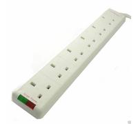 kenable Surge Protected 6 Gang Way Mains Extension Socket UK 13A White 10m [10 metres]
