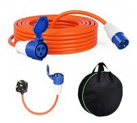 10M Extension Lead Cable - 240V 16A Camping Extension Lead, Caravan Hook Up Cable, Waterproof Power Cable with 0.35M 3 Pin Fly Lead Converter, for Motorhomes Campervans