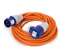 10M Extension Lead Cable - Heavy Duty, 240V 16amp Camping Caravan Hook Up Cable Orange High Vis Orange Mains Power - Perfect For Campervan & Motorhome (10M-1.5mm)