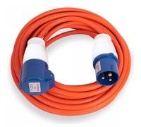 10M Extension Lead Cable - Heavy Duty Caravan Hook Up Cable, 16 Amp Cable 240V Camping Extension Lead, High Vis Orange Mains Power Lead Cable for Campervan & Motorhome