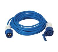 10M Extension Lead Cable, with Angle Joints - 16A 240V Mains Hook Up Cable for Campervans, Motorhomes & Outdoor Use, Blue