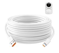 10m Extra Long USB C Cable Power Extension Cord USBA to USB C Charge Cable | Compatible with Mi Smart 2K Camera C301 C400 C500 Pro CCTV for Security Camera White (No Data)