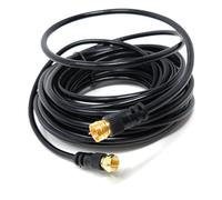 10m F-Type Male to Male Coax Coaxial Cable, Extension 75ohm Cord Wire Compatible with Satellite Dish, TV Antenna, Freeview TV, DVD, VCR, SKY HD, Virgin, BT Black 33ft