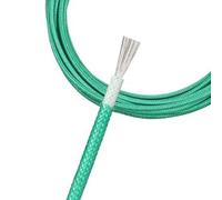 10M Fiberglass Braided Cable High Temperature Resistant Rubber Insulation Warm Floor Heat Element Tinned Copper Electric Wire(Green,10 METERS_SQUARE 1.5MM)