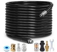 10M High Pressure Washer Drain 3000 PSI/180bar Hose Cleaning Kit Sewer Jetter Kit for Karcher K2-K7 Series & Bosch AQT Household Use Pressure Washer Black Color