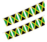 10M Jamaica Bunting Flag, 30pcs Jamaican Flags Garland 14×21cm - Durable Jamaica Flag Banner for Indoor Outdoor Street Party Decorations, Birthday, Wedding, Festivals & Cultural Events