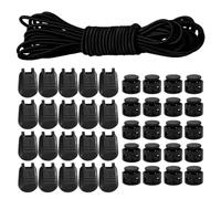 10m Latex Bungee Rope with 20PCS Nylon Tail Clip Buckle, 20PCS Double Hole Snap Buckle, Elastic Rubber Cord, Plastic Rope Lock Set.