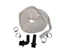 10M Lay Flat Hose 1" Kit F Heavy Duty 8 Bar Working Pressure Uv Resistant, 4 Clips And Multi Size Threaded/barbed Connectors