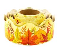 10m Maple Leaves Bulletin Border Trim Adhesive Board Borders Autumn Sticker Bulletins Boards Decorations Maple Leaf Board Autumn Trim for Poster Boards