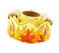 10m Maple Leaves Bulletin Border Trim Adhesive Bulletin Board Borders Autumn Sticker Bulletins Boards Decorations Autumn Trim for Poster Boards