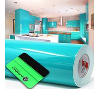 10m Oracal 621 gloss 054 turquoise plotter film + squeegee adhesive film furn...