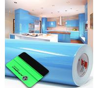 10m Oracal 621 gloss 056 light blue plotter film + squeegee adhesive film fur...
