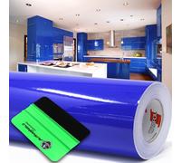 10m Oracal 621 gloss 086 brilliant blue plotter film + squeegee adhesive film...