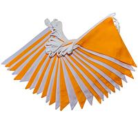 10m Orange and White Bunting - Double Sided Fabric Bunting