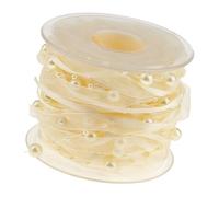 10m Organza Ribbon Pearls Satins Trim for Wedding Decoration and Supplies in White Color 10mm Width Decorative Tape