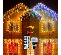 10M Outdoor Christmas Icicle Lights Plug in, 320LED Window Curtain Lights Christmas Outside Ice Light Xmas Wall Light 4Color, Connectable,with Remote,Timer for Eaves Gazebo Room Decor