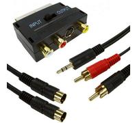 10M PC Laptop To TV Cable Kit S Video & 3.5mm Audio To 2 RCA Phono Scart Lead