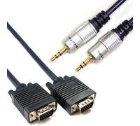10M Pc/laptop To Tv Cable Kit - Vga Svga Male Cable & 3.5mm Jack Plug Audio Lead