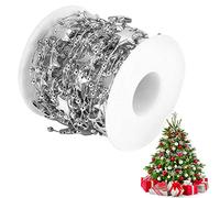 10m Pearl Bead Trim ABS Bead Chain Star Decorative String DIY Wedding Party Home Decoration Doll Trimmings Crafts(Silver) New Year Garland Clothing Accessories