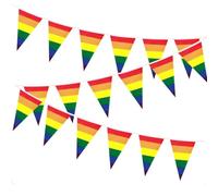 10M Pride Flag Bunting,Gay Pride Flags Decorations Bunting Banner Triangle Flags Banner LGBT Rainbow Bunting for Pride Month Accessories Outdoor Home Garden Bars Party Decor