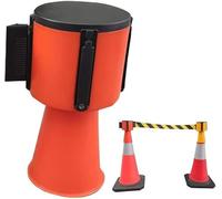 10m Retractable Traffic Cone BeltDurable Indoor/Outdoor Barrier with Interlocking System Red Safety Tape for Crowd Control and Event Management