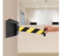10m Retractable Wall-Mounted Barrier Tape Crowd Control Line for Event Management Durable Queue Solution for Effective People Guidance and Separation