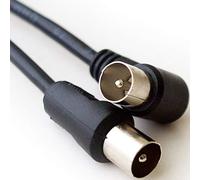 10m Right Angle Male Aerial to Straight Plug Coax Cable | 90 Degree Coaxial TV/Sat Lead | Bend Flex Connect Nickel Connectors