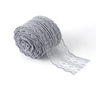 10m/Roll 4.5cm Width Lace Ribbon,Vintage Lace Trims Lace Trim Webbing Fabric Delicate Floral Pattern Ribbons Wedding Decoration Sewing Crafts DIY Jewelry Making Craft Clothes Acces (Grey)