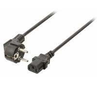 10m Schuko EU Power Cable Angled Schuko Male - IEC-320 C13 Black