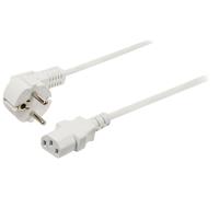 10m Schuko Power Cable Angled Schuko Male to IEC-320-C13 - White