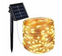 10M Solar Powered Warm White String Fairy Lights with 100LEDs