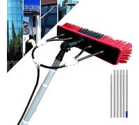 10M Telescopic Water Fed Cleaning Brush with 180° Rotatable Head Ideal for Windows Solar Panels & Outdoor Use Extendable 3 10 Metres White