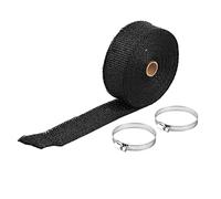 10m Thermal Tape Exhaust Pipe Header Heat Resistant Insulation Wrap, Exhaust Heat Wrap with 2 Zip Ties for Cars and Motorcycles, Reduces Under Hood Heat by Up to 50% (Black)