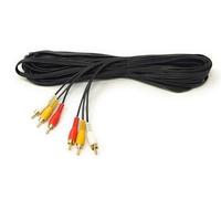 10m Triple 3 x RCA Male to 3 x RCA Male 24K Gold Plated Composite AV Audio Video Cable Compatible with Set-Top Box, Speaker, Amplifier, DVD Player (10m)