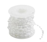 10M Vertical Blind Bottom Chain Beaded Cord Replacement for Blinds & Shades, White Plastic Joiner Link Connector for Roman Shutters, Professional Repair Parts for Home Window Treatments