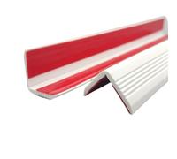 10m Vinyl Anti Slip Stair Strips Stair Nosing, Self Adhesive Stair Edge Protector Rubber Stair Treads, Waterproof Stair Nose Molding Corner Trim for Outdoor & Indoor(White,3meters/118in)