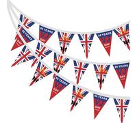 10m VJ Day Flag Bunting Banner with 30 Triangle Flags for 80 Years Victory over Japan Day,15th August Union Jack VJ Day 80th Anniversary Decorations Flags WW2 1945-2025 Celebration Memorabilia Flag