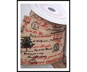 10m x 2.5” (63mm) Roll Wire Wired Edge Christmas Ribbon Tree Tinsel Wreath Gift Cake Bows. from a UK Specialist Company - Buy with Confidence. (Victorian Greetings)