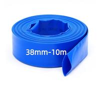 10m x 38mm (1.5 Inches) Diameter Layflat Discharge Pond Hose Pipe Lay Flat Submersible Pump Water Pump Hose, Blue