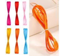 10m x 3mm Satin Ribbon Bundle Assorted Ribbon Double Faced Thin Ribbon for Craft Christmas Thanksgiving Gift Decoration (Red, Rose, Yellow, Blue, Pink)