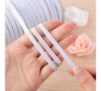 10m x 6mm - 1/4" White Quarter inch 8 Cord Flat Elastic Band for Sewing DIY Mask, Arts and Crafts, Dressmaking, Haberdashery and Clothing Material 10 Meter 11 Yard