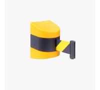 10m Yellow Retractable Queue Ber Tape - Wall-Mounted Nylon Rope Stanch for Easy Use at Door Access & Events - Plastic Crowd Control Solut