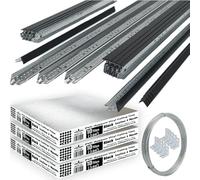 10m2 Black Suspended Ceiling Grid System 600mm x 600mm Complete Suspension with Black Vinyl Easyclean Wipeable Ceiling Tiles 595mm x 595mm 7mm 30 Tiles