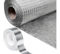 10m2 Vapour Barrier Membrane VCL + 1 x 45m Aluminium Tape Set - Thermal, Insulating Reflective Aluminium Foil Barrier - Use for Flooring, Walls and Roof Insulation - 1m x 10m - 10 sq/m Folded